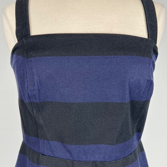 Banana Republic Womens Stripe Square Neck Bi Stretch Dress Blue Black size 8 - Picture 5 of 14